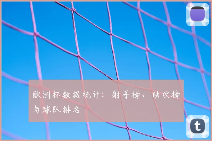 欧洲杯数据统计：射手榜、助攻榜与球队排名